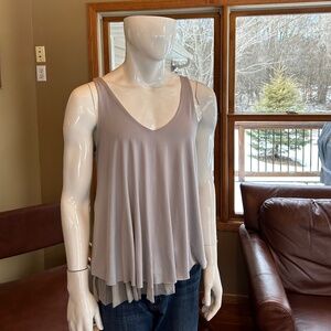 Charming Charlie Silvery Grey Layered Tank Top / Camisole. Flowy and Lovely L